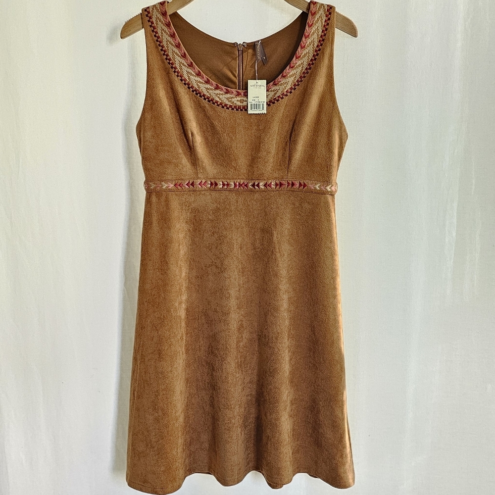 Stetson Tobacco Brown Sleeveless Faux Suede Mini Dress - Picture 5 of 16